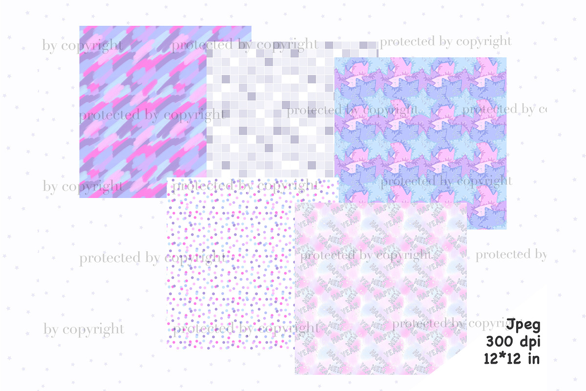New Year Patterns, a Pattern Graphic by GlamArtZhanna (Photo 2 of 4)