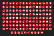 Red Circle Social Media Icons Set, an Icon by Running With Foxes (Thumbnail 5 of 9)
