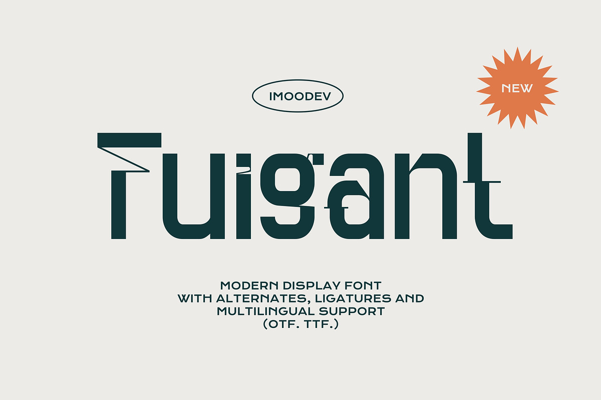 Fuigant - Geometric Futuristic Font, a Sans Serif Font by Imoodev (Photo 1 of 6)