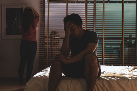 depressed Couple Husband and wife
