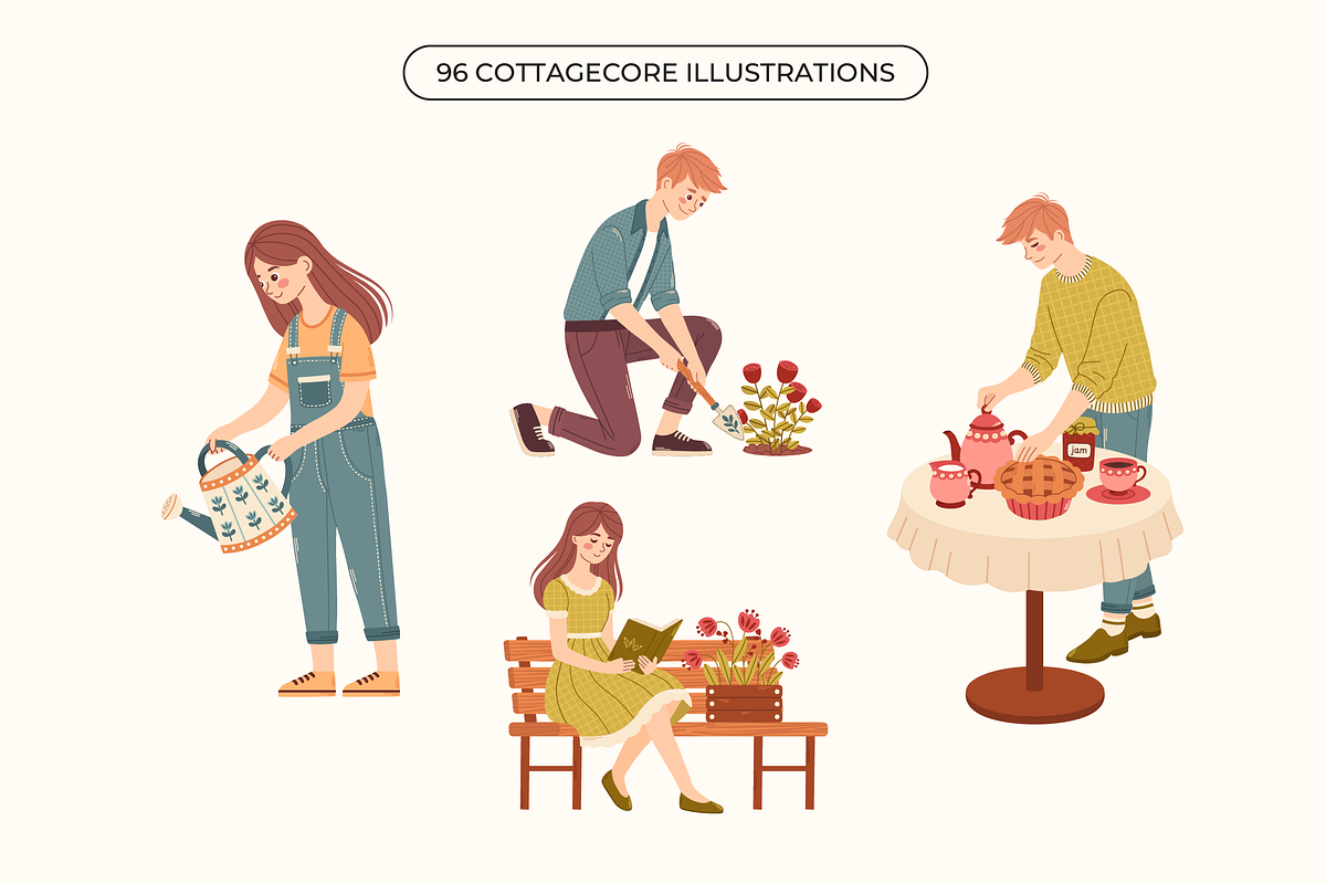 Cottagecore Garden Vector Clipart, a Decorative Illustration by semenova.sense (Photo 4 of 14)
