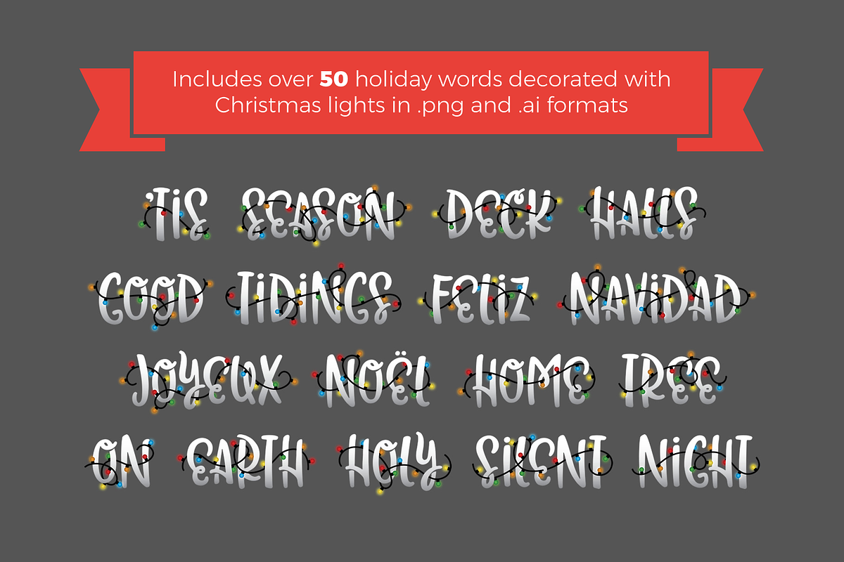 Christmas Lights Font, a Script Font by Akrinity Digital (Photo 10 of 10)