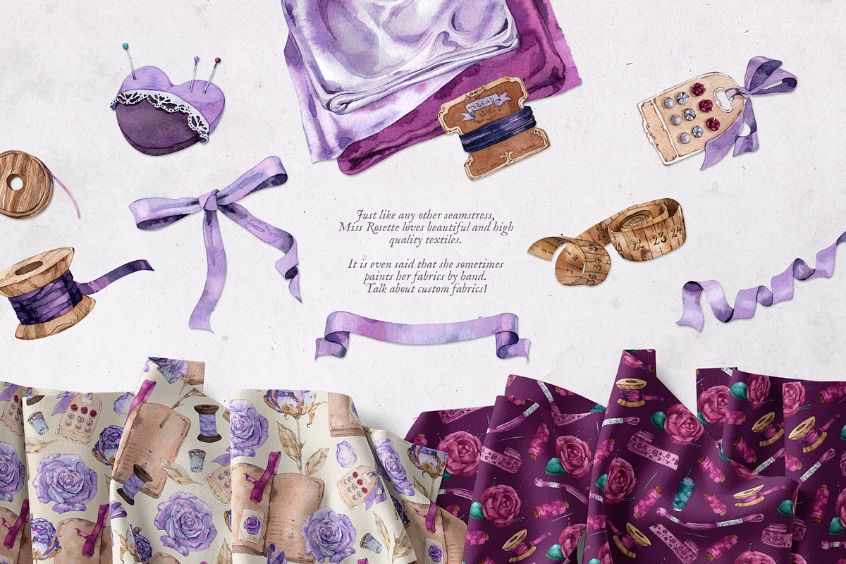 Sewing Watercolour Illustrations, an Education Illustration by Aquarellina (Photo 4 of 17)