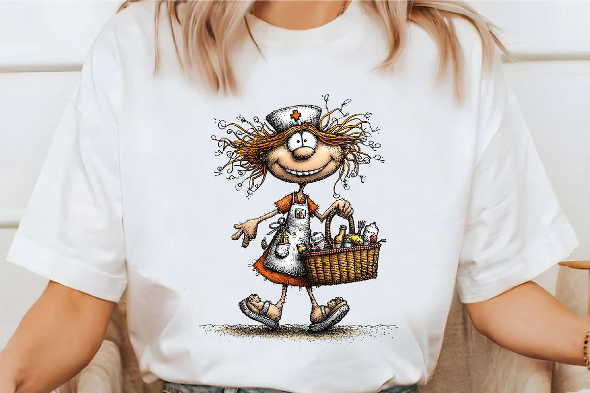 Whimsical Summer Nurse Clipart, a Seasonal Illustration by designcity5 (Photo 4 of 5)