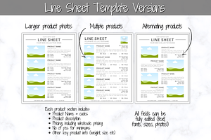 Line Sheet Template Wholesale BUNDLE