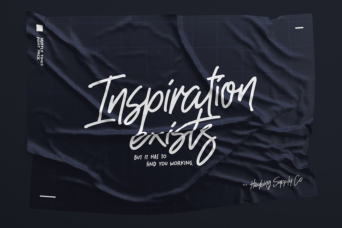 Hustle Times + Extras, a Script Font by Heybing Supply Co. (Photo 9 of 10)