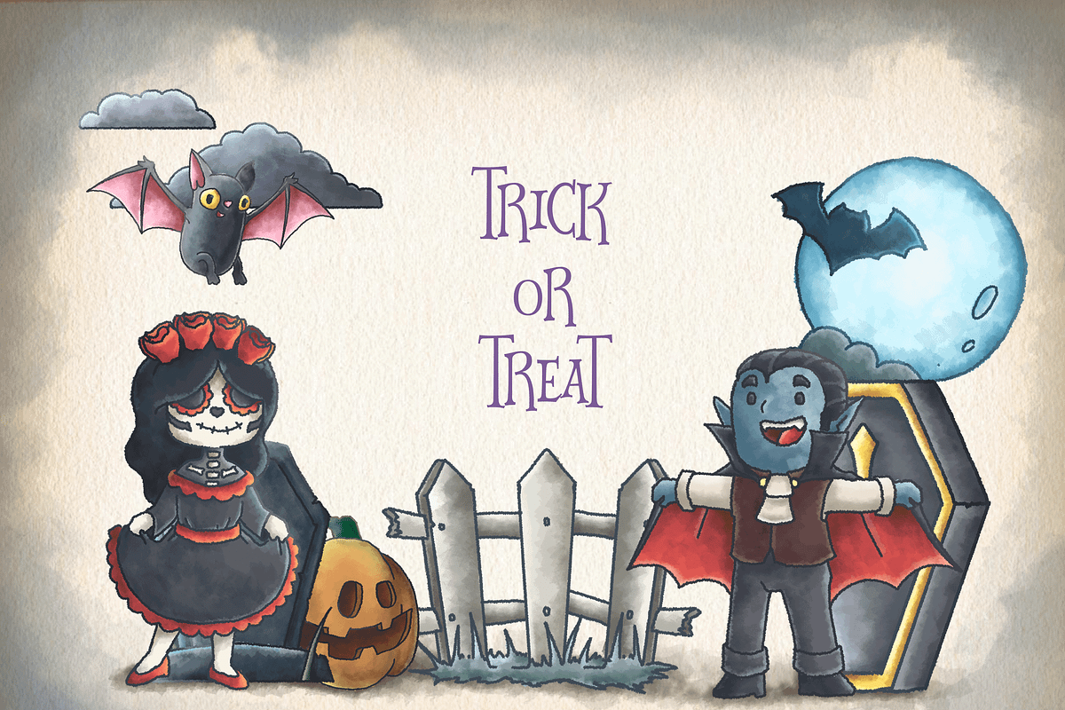 Halloween Watercolour Illustrations, an Illustration by Arshad Ali (Photo 2 of 6)