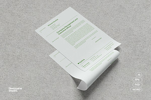 Green Minimal Letterhead, a Stationery Template by Neermana