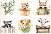 Funny Cute Animal Peeking Clipart, an Illustration by DreamCafeArt (Thumbnail 6 of 6)
