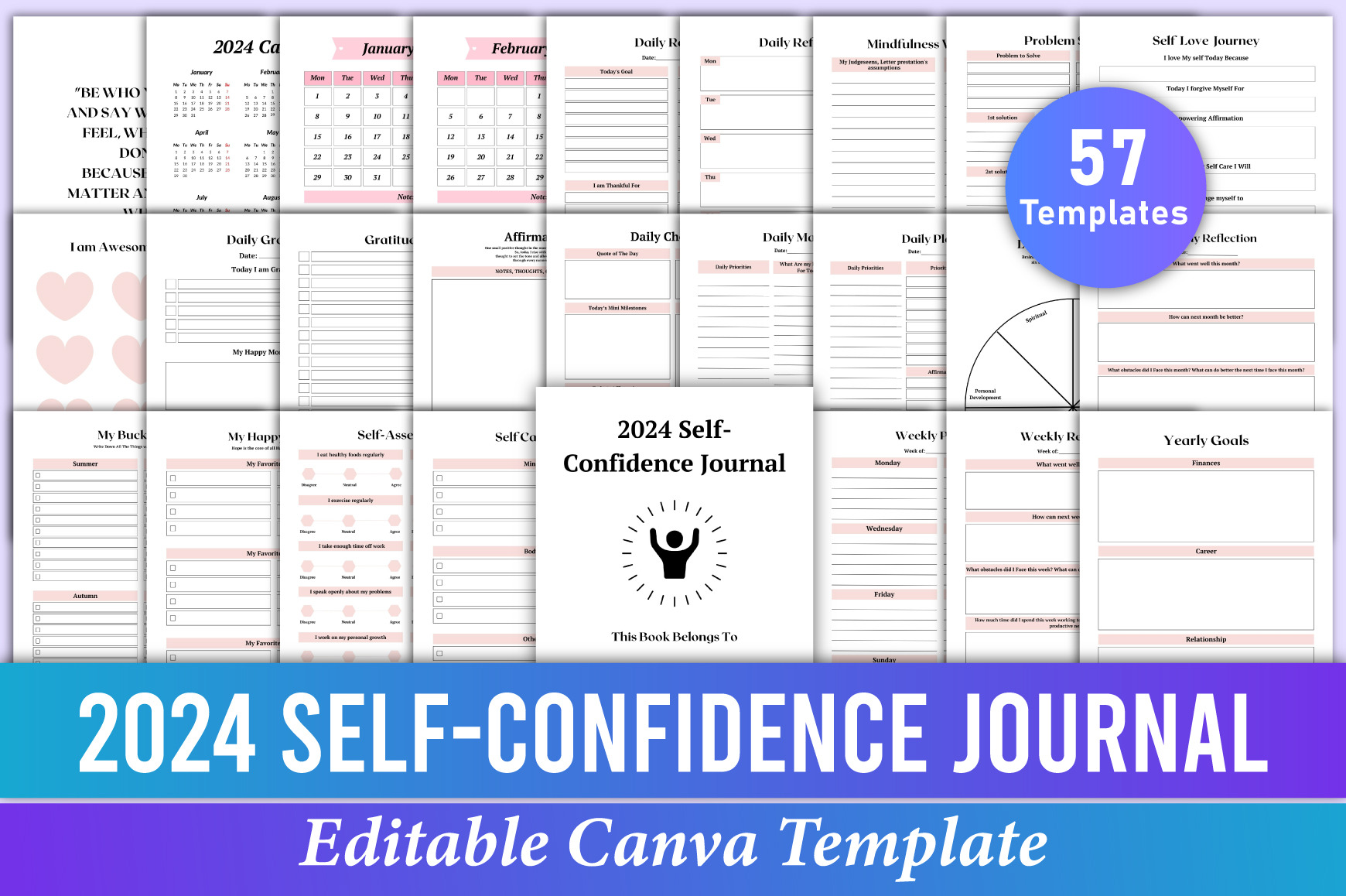 2024 Self Confidence Journal Canva | Creative Market