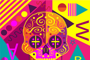 Colorful Skull Pink