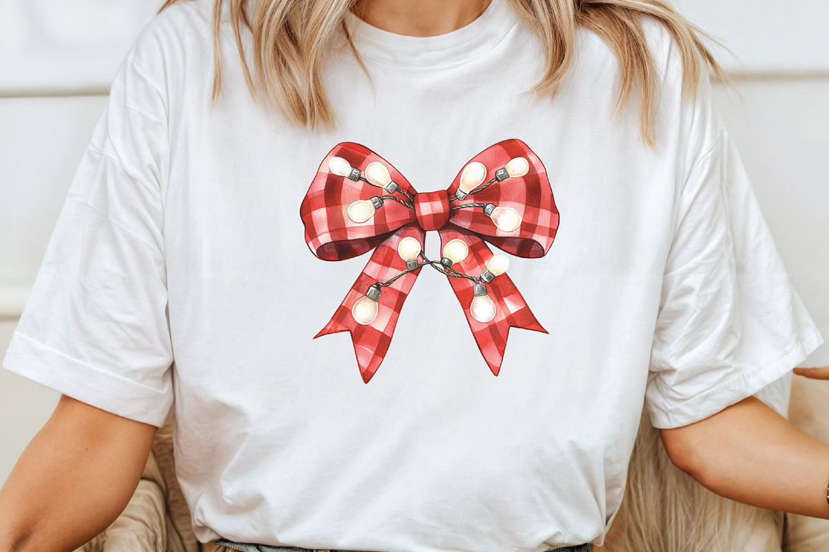 Christmas Light Coquette Bow PNG, an Illustration by CraftArtStudio (Photo 5 of 6)
