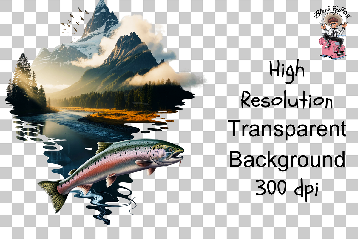 Salmon Forest PNG Bundle, a Graphic by Rina Akther (Photo 11 of 11)