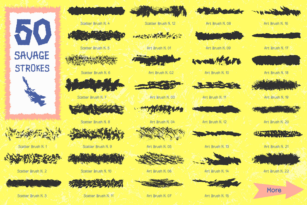Savage Strokes for Adobe Illustrator, a Brush Add-On by Guerillacraft (Photo 5 of 8)