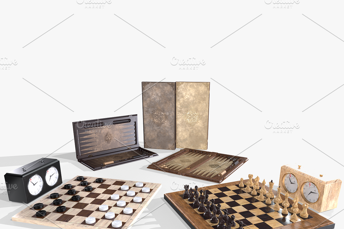 Board games set, an Object 3D Model by Snji | 3D Models (Photo 1 of 30)