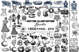 1800+ Vector Illustration Bundle, an Illustration by Chipshpow Graphics