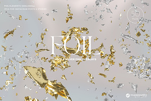 Gold & Silver Foil PNG Elements