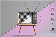 Retro Tv Mockup Pack, a Household Mockup by GraphicVil (Thumbnail 9 of 23)