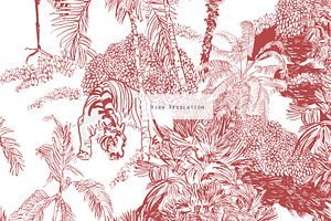 Toile Wildlife. Seamless Patterns