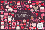 Cute little Valentine's Day Clipart, an Object Graphic by PixelPaperPrints (Thumbnail 1 of 9)