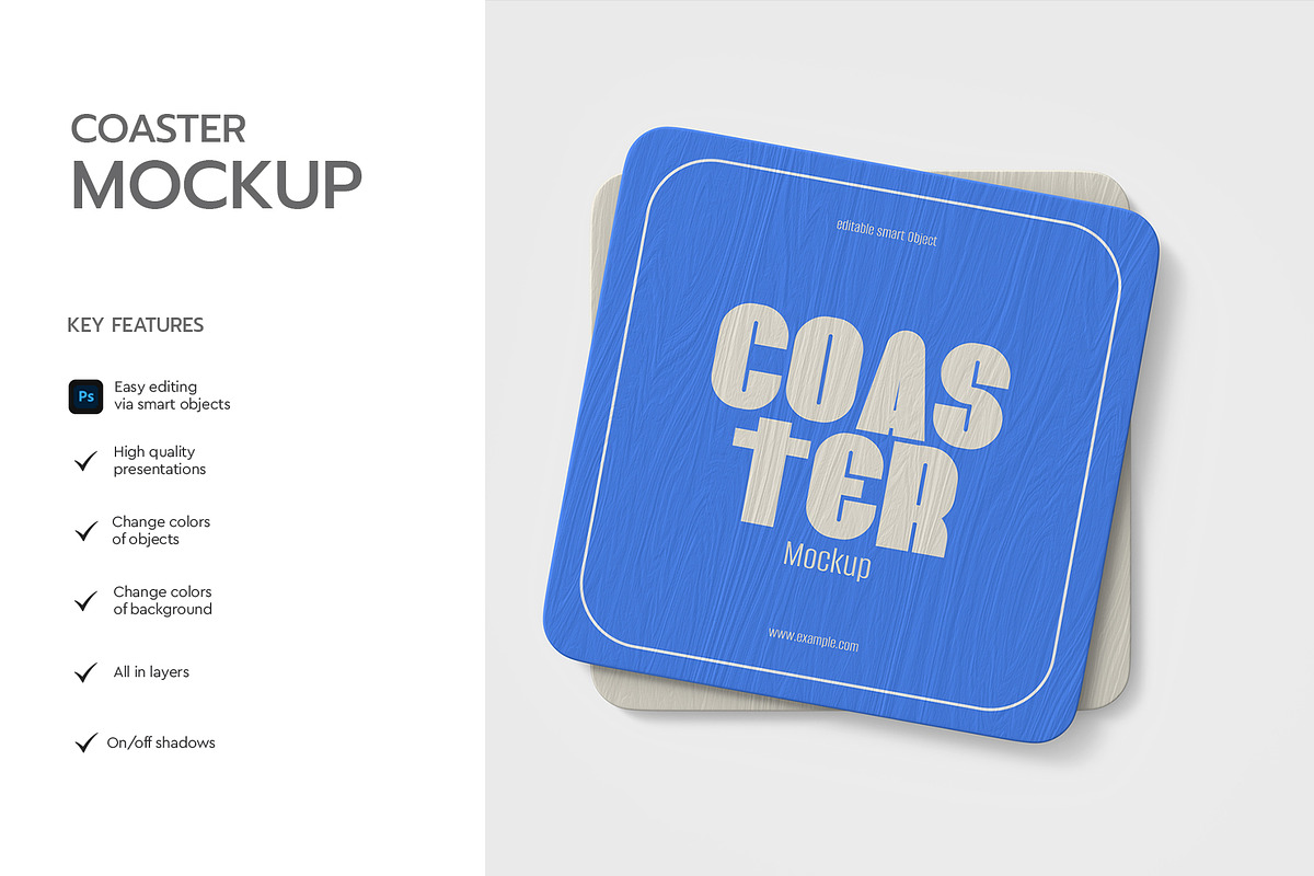 Stacked Coaster Mockup Template