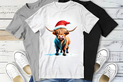 Cute Christmas Highland Cow Clipart, an Illustration by Wow Magic (Thumbnail 5 of 5)
