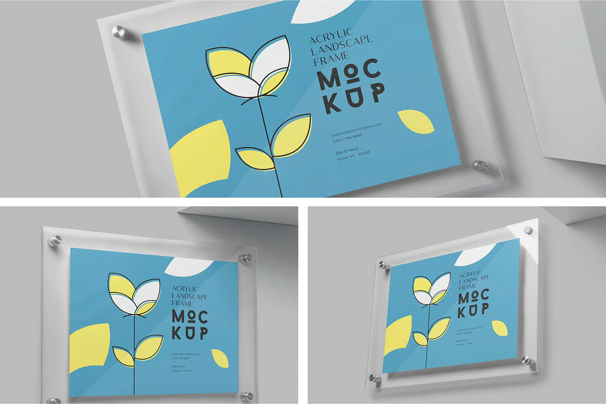 Landscape A3 Acrylic Frame Mockups, an Advertising Mockup by megostudi0 (Photo 1 of 5)