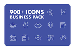 900+ Line Icons. Business Pack