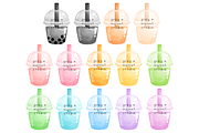 Bubble Tea Clipart, a Food Illustration by greywalnutstudio (Thumbnail 3 of 4)