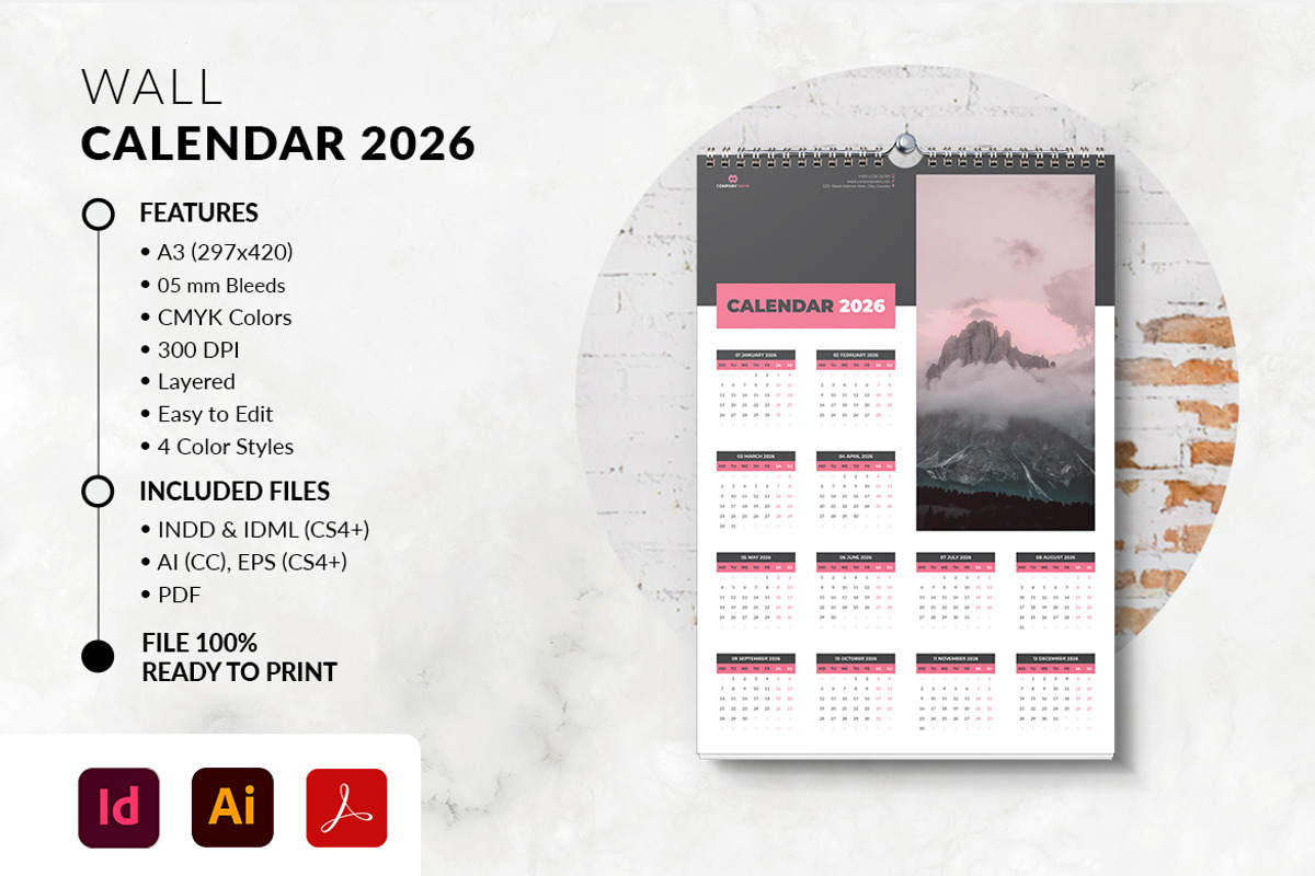 A3 Wall Calendar 2026 preview 2