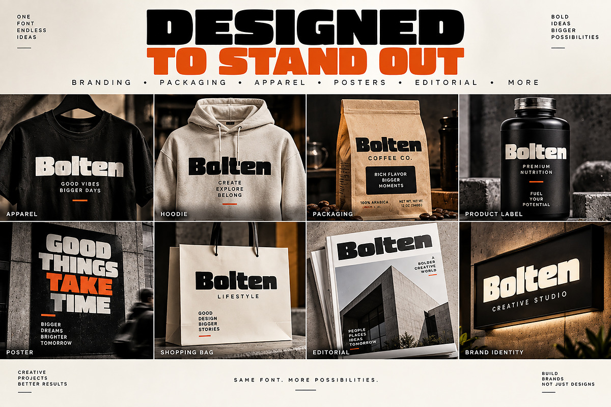 Bolten – Bold Chunky Display Font, a Script Font by Wow Magic (Photo 3 of 5)