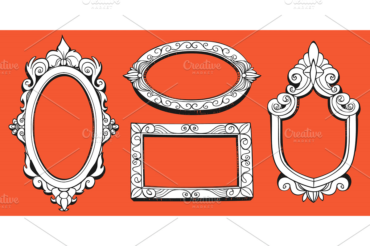 Y2k hand drawn vintage frame set, an Object Illustration by art PVP - market
