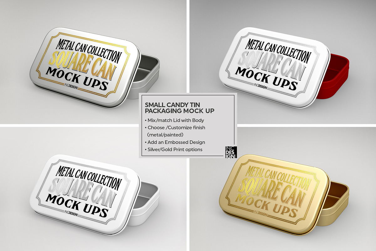 Small Candy Tin Packaging Mockup, a Cups & Container Mockup by INCDesign (Photo 5 of 5)