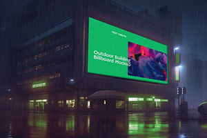 Night Billboard Mockup Template