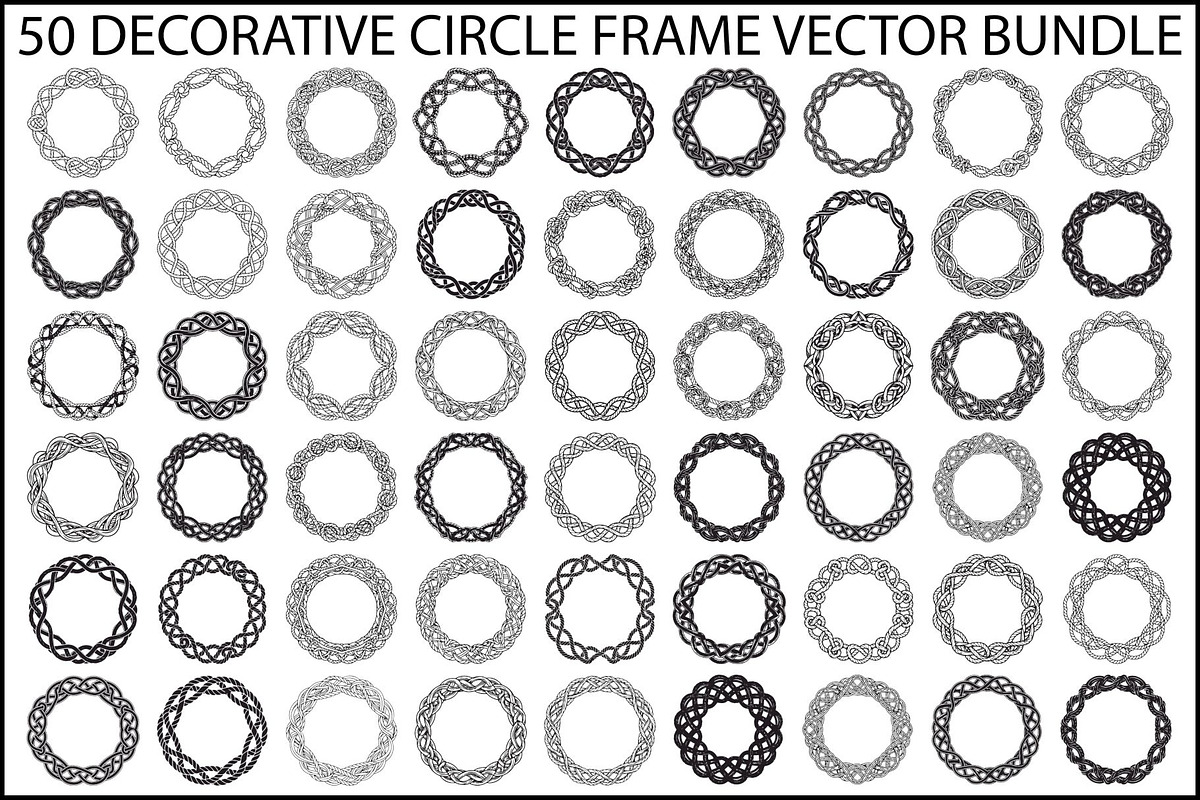 Decorative Circle Frame Bundle, an Illustration by jahid234 (Photo 1 of 51)