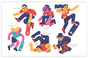 36 Skateboarding Elements x2 Styles, a Graphic by monkik (Thumbnail 5 of 25)