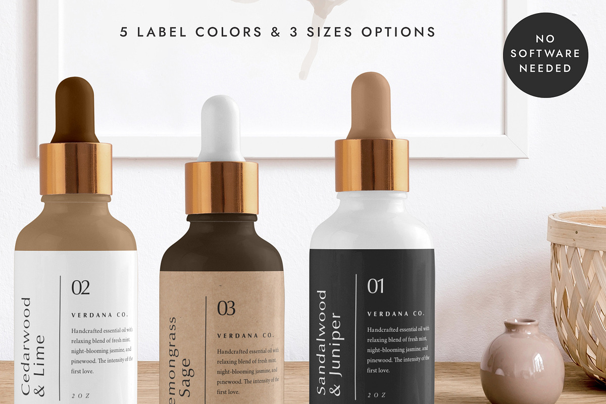 Canva Dropper Bottle Label LA006, a Stationery Template by Draca Design Co (Photo 1 of 4)