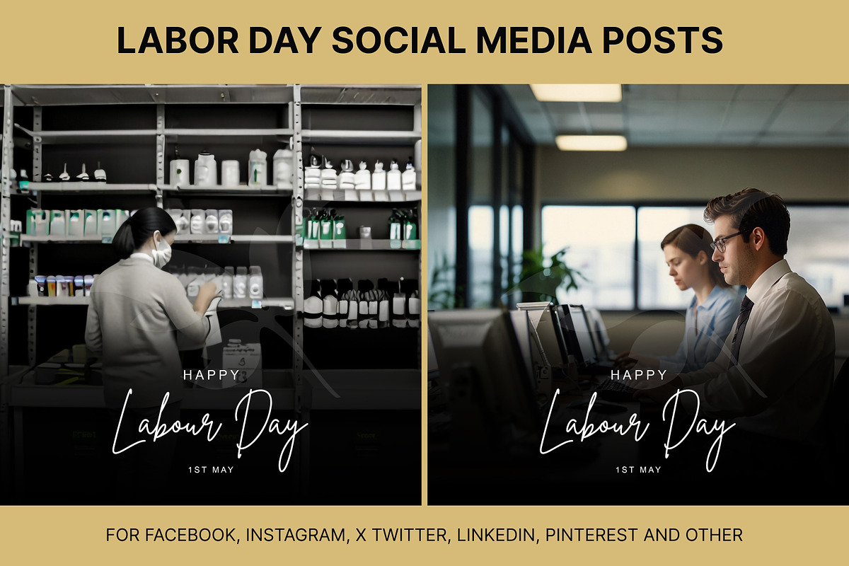 61 Labor day social media posts set, a Social Media Template by Walldecorated (Photo 5 of 29)