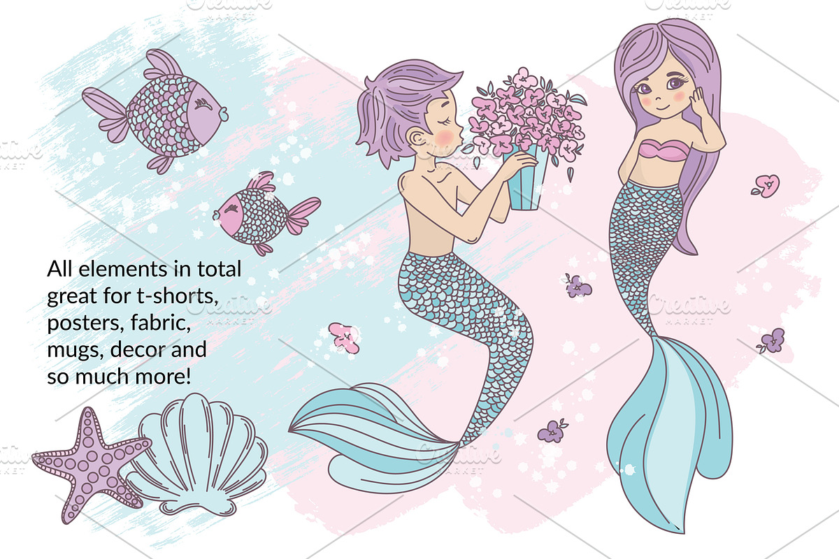 MERMAID IN LOVE, a Decorative Illustration by FARAWAYKINGDOM (Photo 6 of 11)