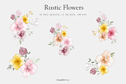 Watercolor Rustic Flowers, an Illustration by Chus Moreno Studio (Thumbnail 4 of 6)