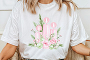 Watercolor Pink Christmas Clipart, a Seasonal Illustration by Canvas Craft (Thumbnail 6 of 10)