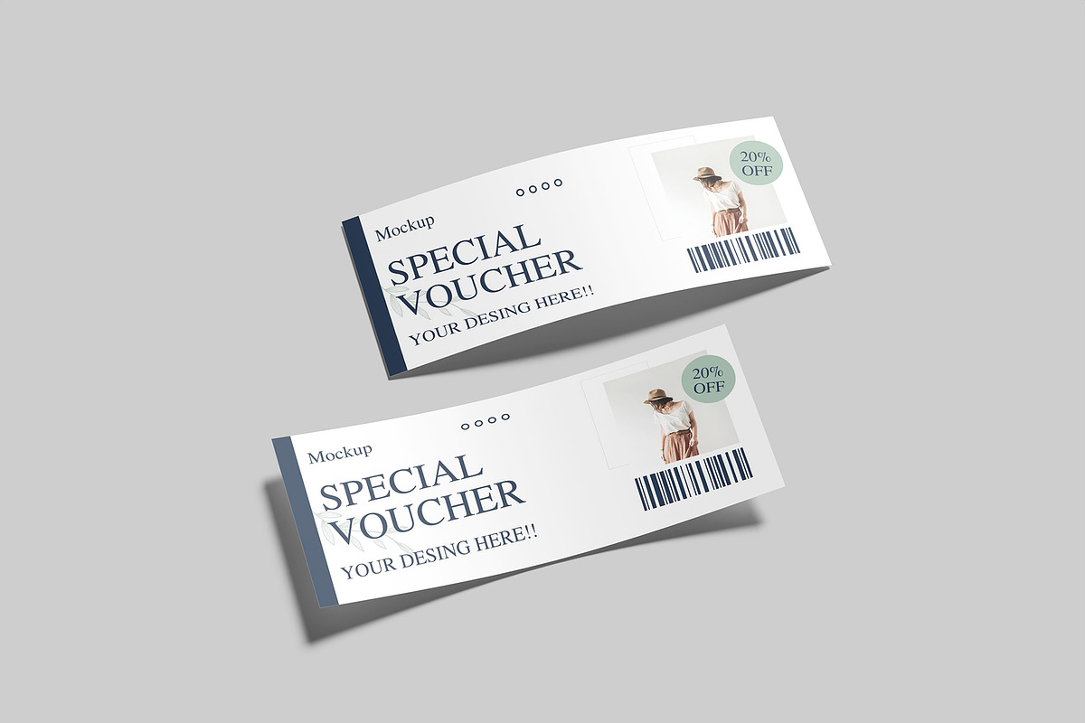 Gift Voucher Mockup, an Advertising Mockup by Graphiculon (Photo 5 of 11)