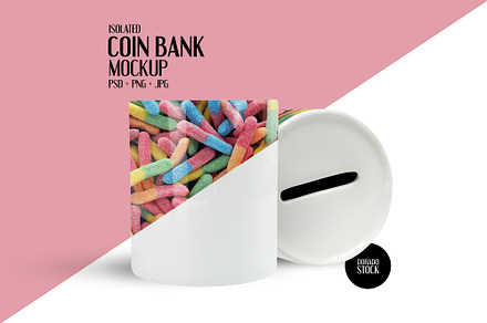 Isolated Coin Bank Mockup