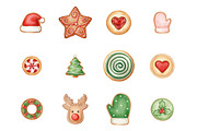 Gingerbread Cookies Clipart PNG, an Illustration by SinaCreation (Thumbnail 2 of 7)