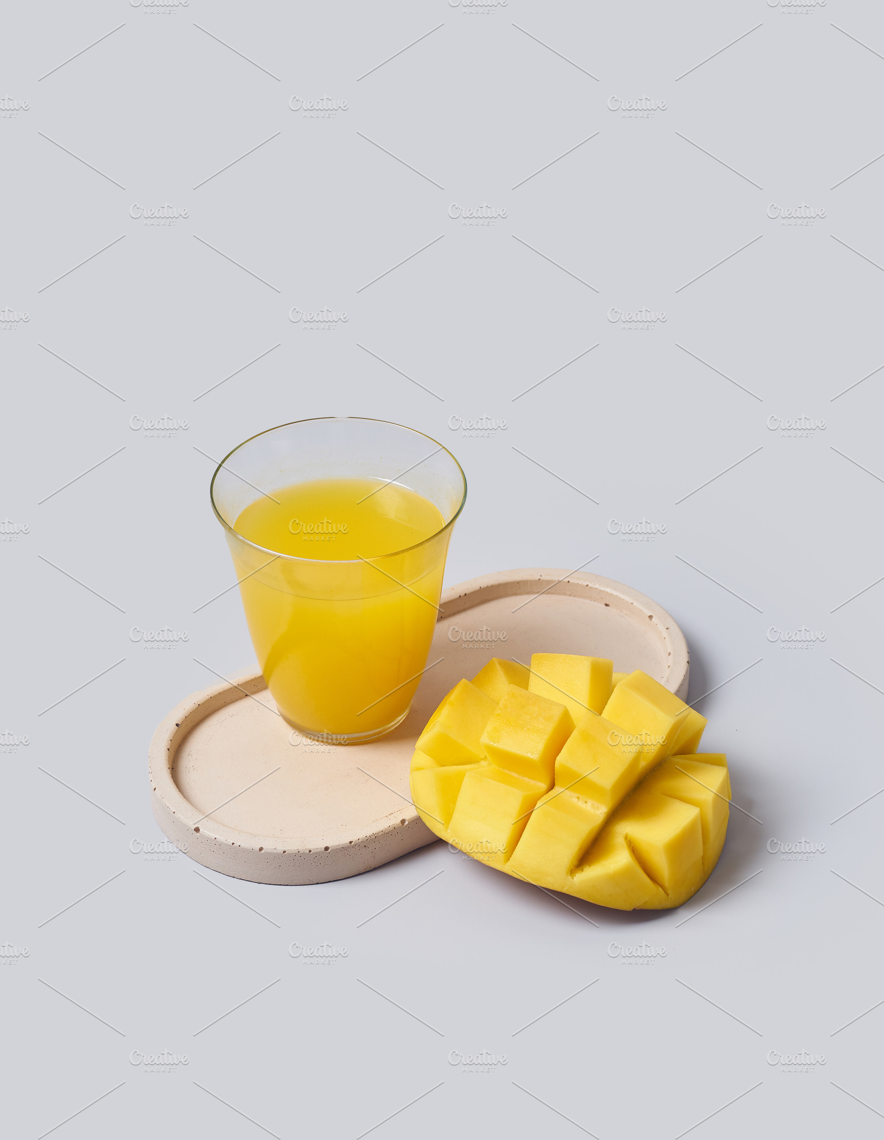 Tropical fruits variety on a colorful background. Side view with, a Food & Drink Photo by Asya Nurullina