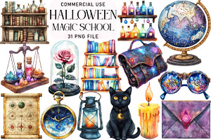 Magic School Dark Academia Clipart, an Illustration by Daily.Designs