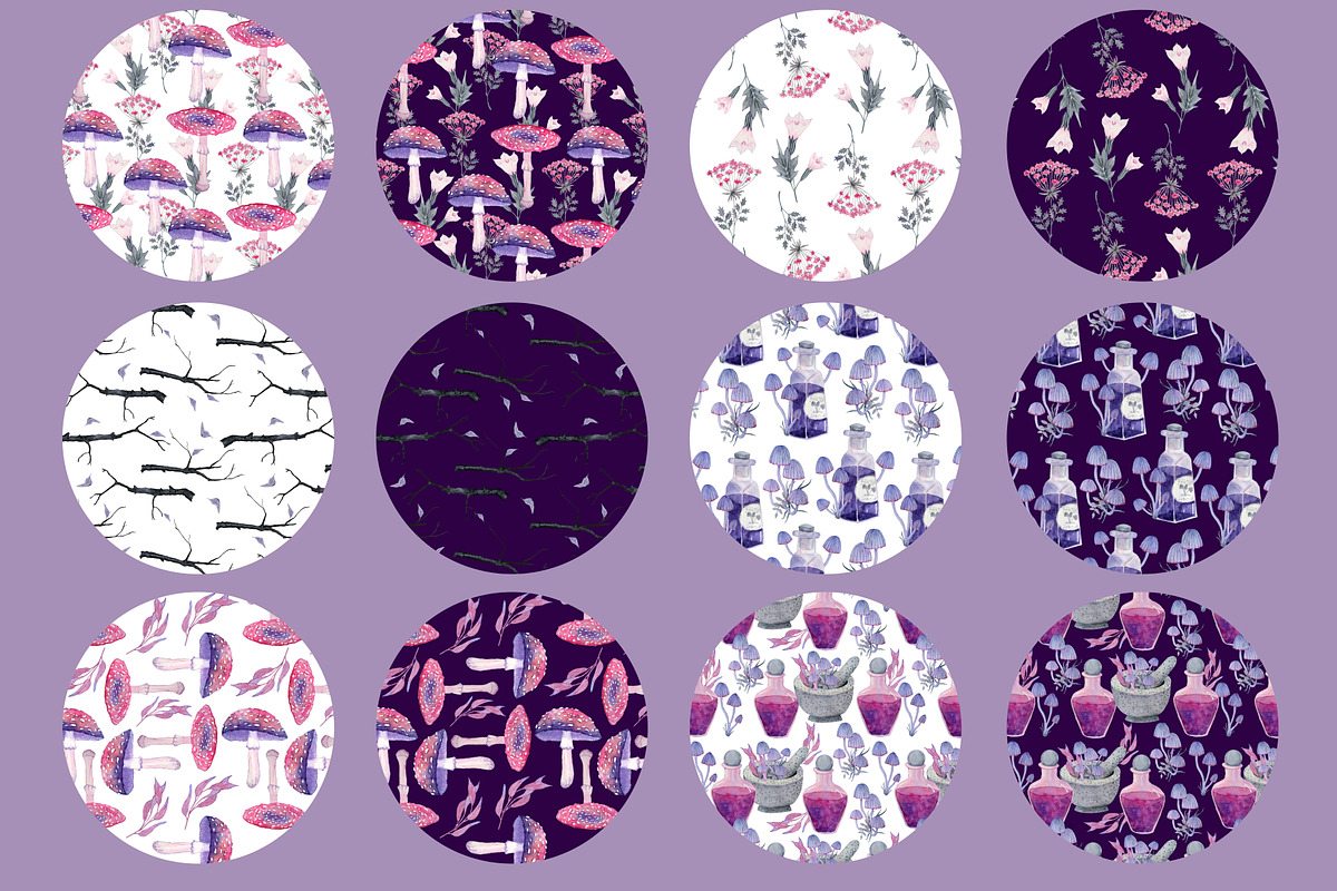 Forest Witch Clipart and Patterns, a Pattern Graphic by Lagmar Design (Photo 5 of 13)
