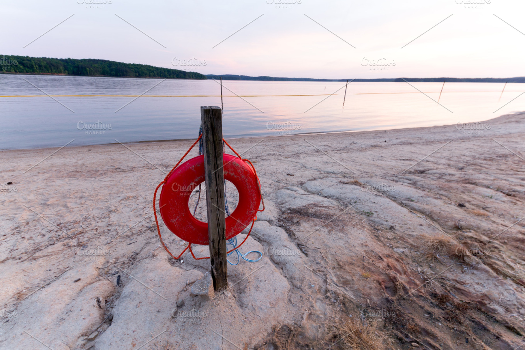 Lakeside featuring north carolina, holiday, and lifesaver, a Nature Photo by Marsha Abrahams