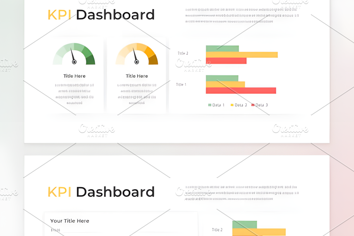 Modern Soft KPI Dashboard PowerPoint, a Presentation Template by Coco Bloom (Photo 4 of 4)