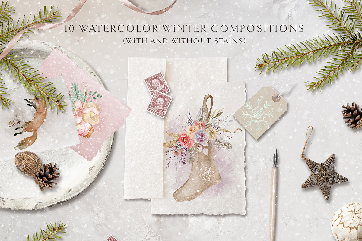 Snow stories - watercolor collection, an Animal Illustration by long summer (Photo 2 of 17)